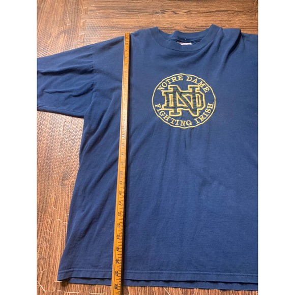 1990s Vtg NOTRE DAME - Fighting Irish XL Crable Sportwear T-Shirt USA Embroidery - Picture 7 of 8